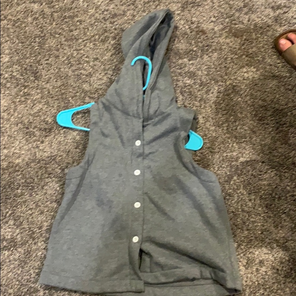 Grey button down vest